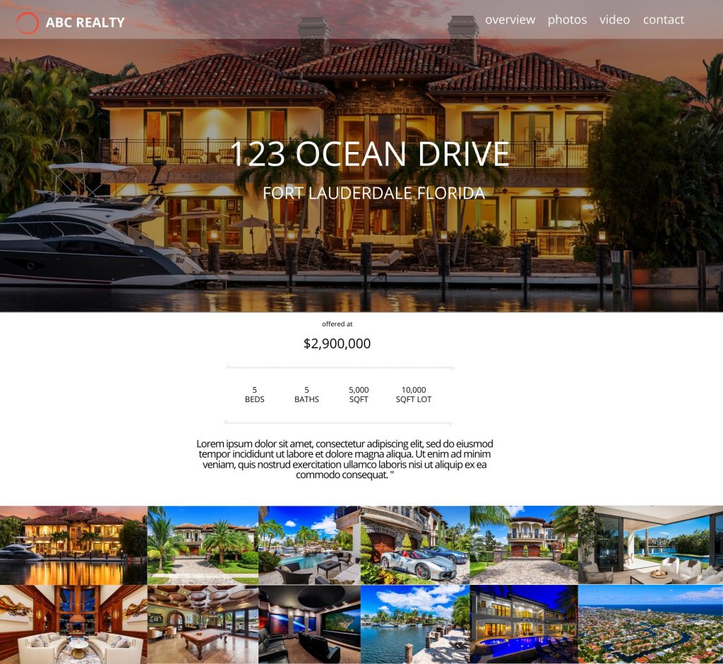 single property website